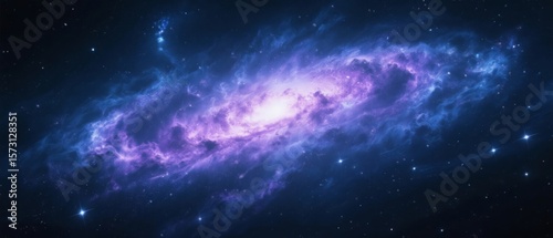 Majestic Spiral Galaxy: Cosmic Dust, Nebulae, and Starry Splendor in Deep Space