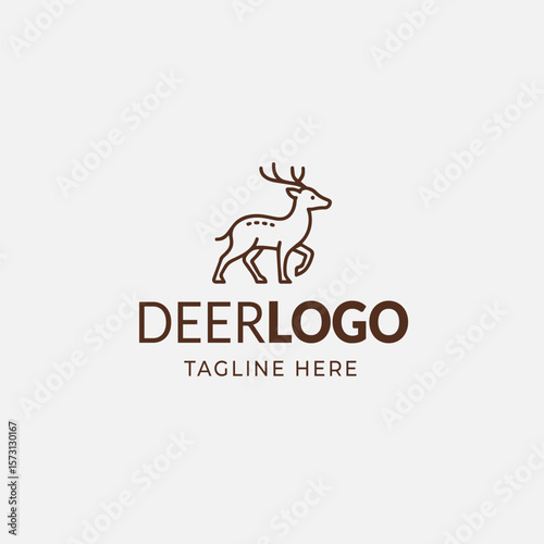 deer line art logo design 