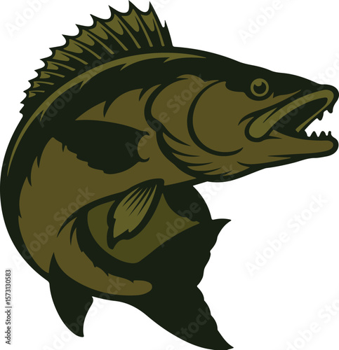 bass fish catching the fishing lure and Largemouth Bass Fish Catching the Fishing Lure
