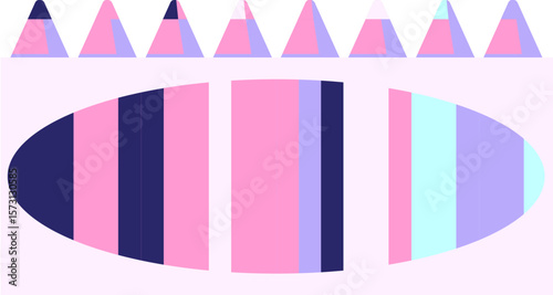 pack of coloring pencils graphic vector illustration icon in bright neon color