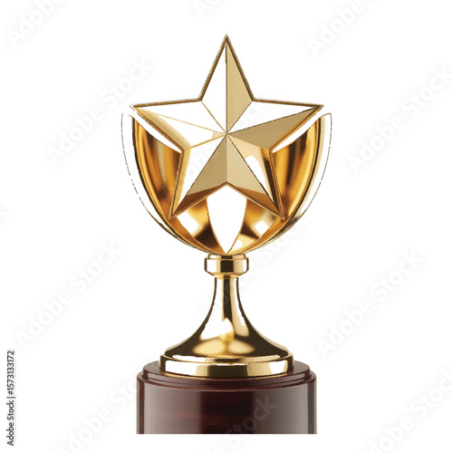 A gleaming golden trophy, adorned with a star, symbolizes achievement, success, and the sweet taste of victory
