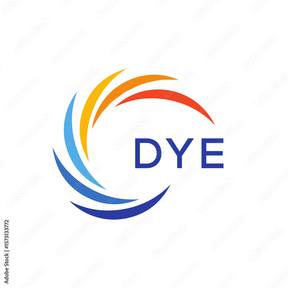 Naklejka premium DYE logo design on white background.