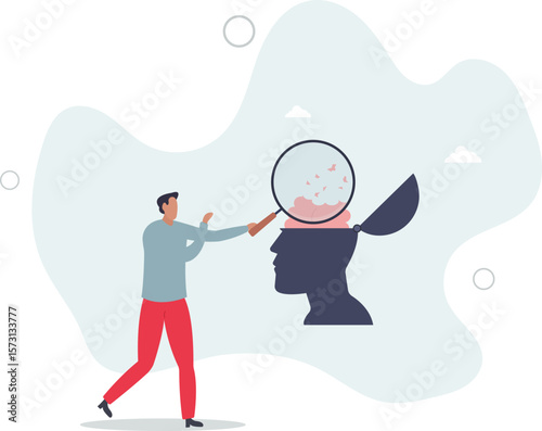 Amnesia losing memory, brain dementia, alzheimer disease, mental illness, thinking or remember disorder, character life .