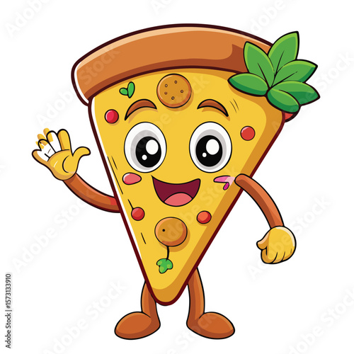 Funny pizza vector illustration art