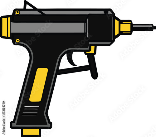 industrial pneumatic nail gun black simple vector