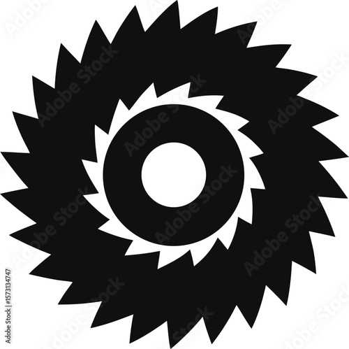 industrial miter saw blade close up black vector
