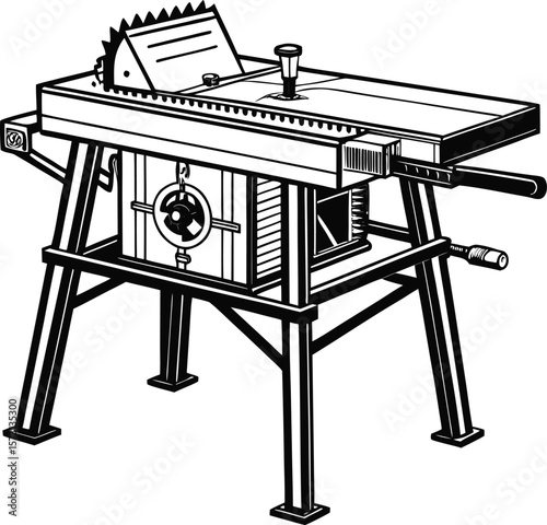 industrial table saw with heavy duty stand