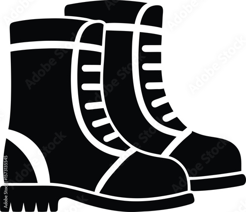 insulated boots vector black silhouette illustration