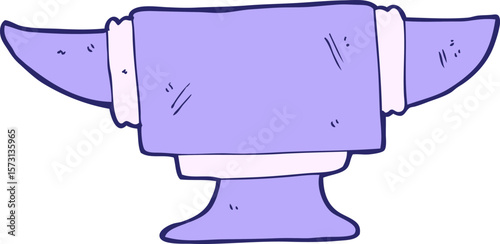 cartoon blacksmith anvil in bright neon color