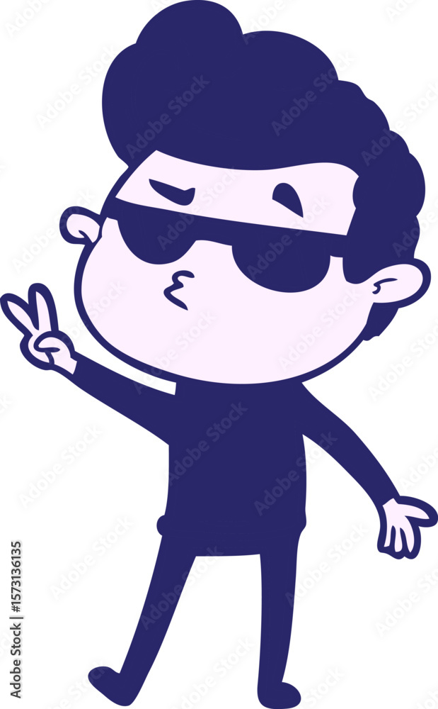 Fototapeta premium cartoon cool guy in bright neon color