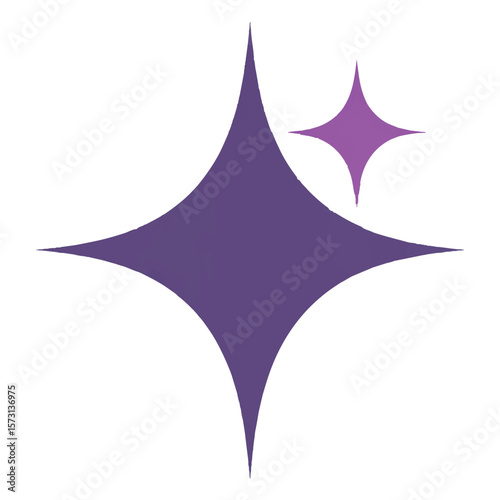 A radiant purple star with a smaller companion, symbolizing magic, brilliance, and celestial wonder