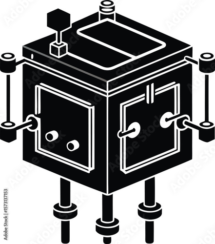 junction box vector black silhouette illustration