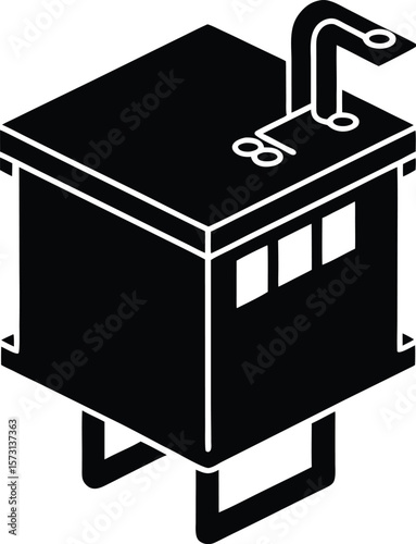 junction box vector black silhouette illustration