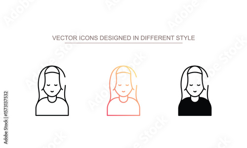 Hair Extension icon design with white background stock illustration