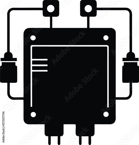 junction box vector black silhouette illustration