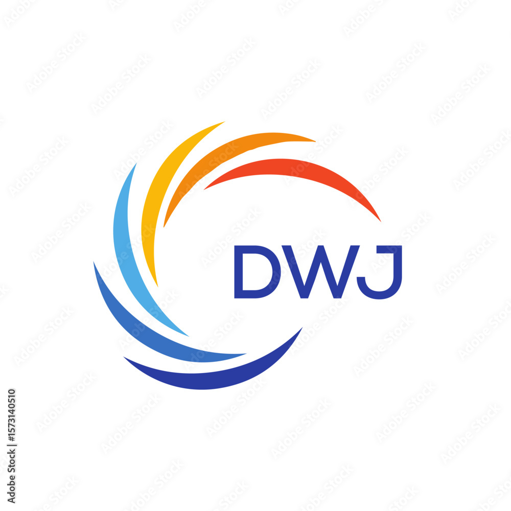 Obraz premium DWJ logo design on white background.