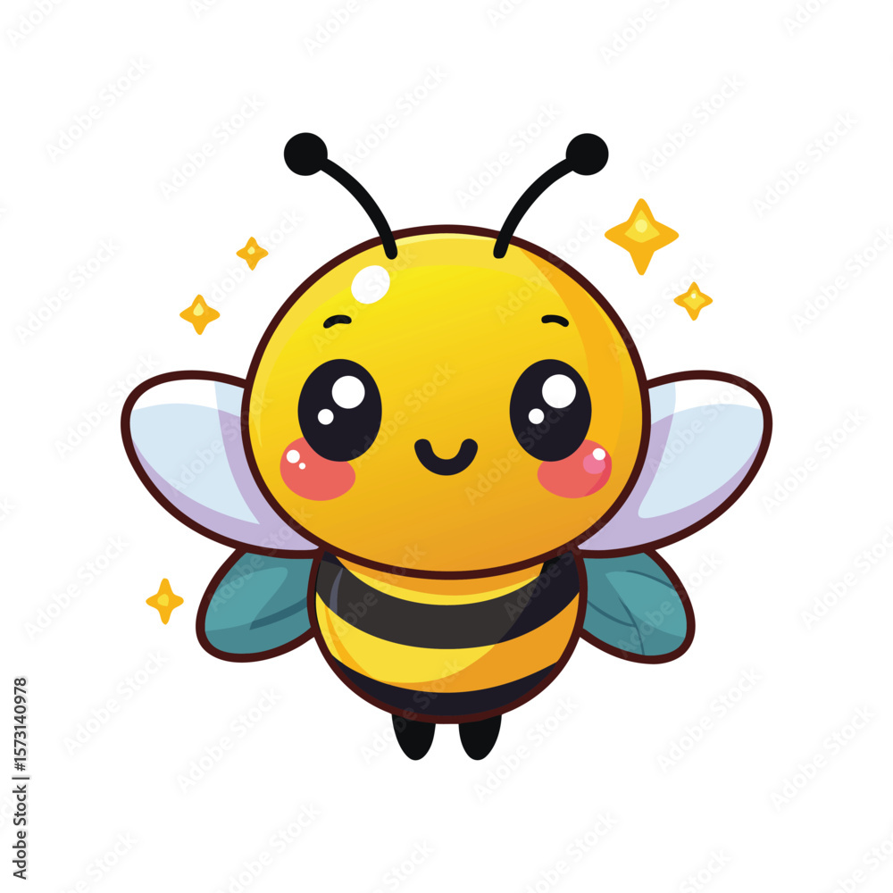 kawaii bee with sparkly eyes and puffed cheeks kawaii bee with sparkly eyes and puffed cheeks