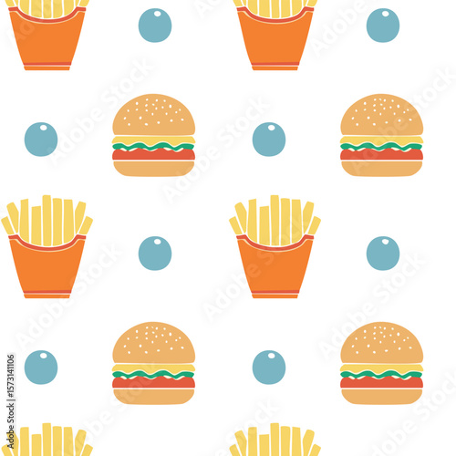 Kids favourite food pattern backdrop illustrator 