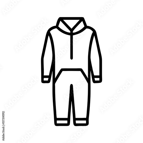 Tracksuit outfit design in minimalist style with hoodie and pockets  