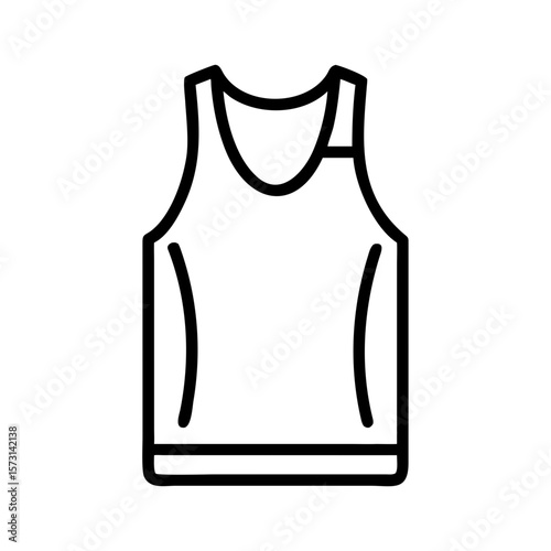Simple outline of a tank top in minimalist style  