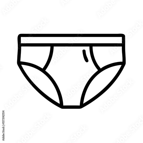 Simple line drawing of white underwear on a plain background  