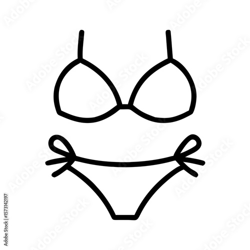 Minimalist bikini icon in black outline style 