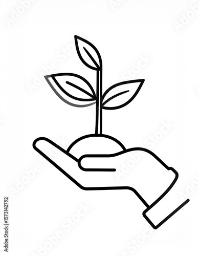 A symbolic representation of a seed sprouting from a hand, growing into a vibrant, healthy plant, for patient growth.