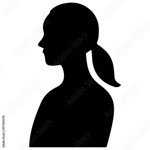 silhouette of a woman with long hair
