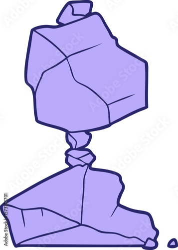 cartoon rocks in bright neon color