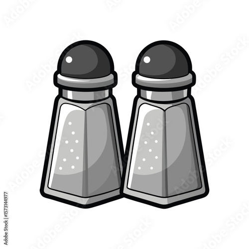 Classic salt and pepper shakers set isolated on white background