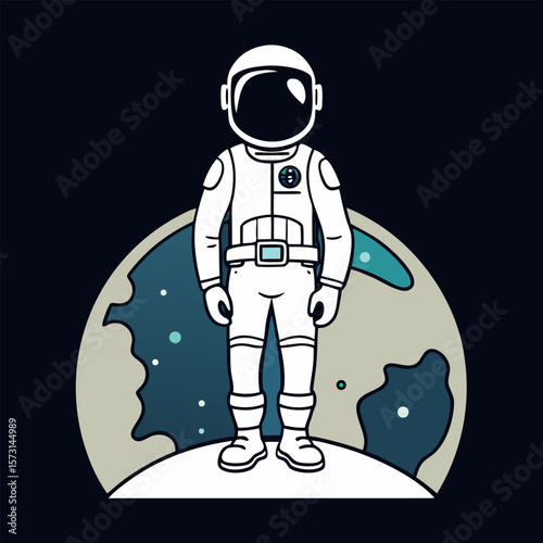 Astronaut on the Moon Vector – Commemorating International Moon Day