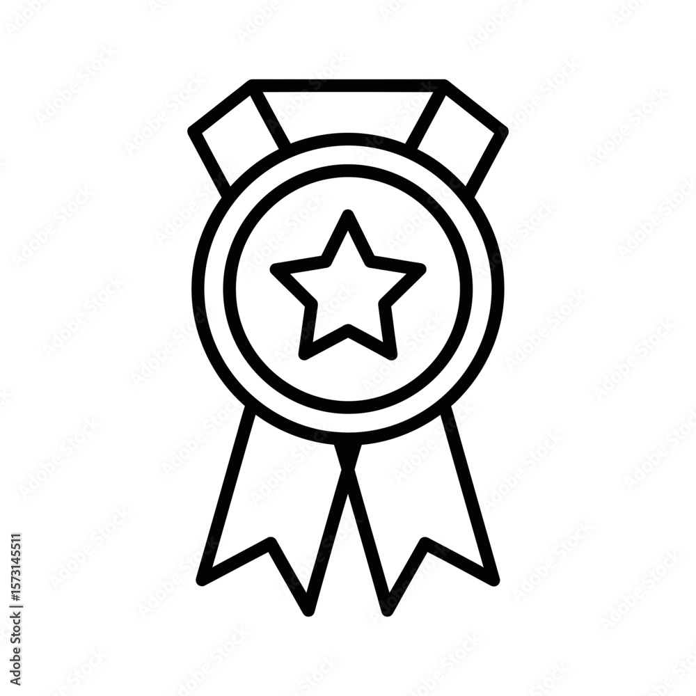Award ribbon icon with star Award ribbon icon with star