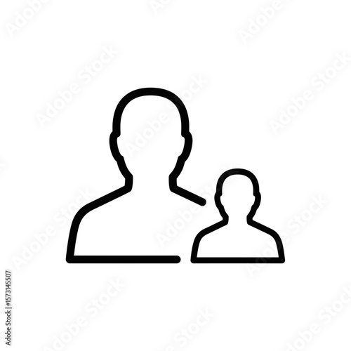 Vector Icon of Family Silhouettes Representing Parenting  
