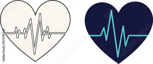 Heartbeat and Cardiology Icons
