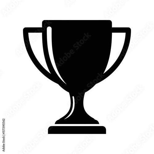 Trophy icon silhouette representing achievement and success  