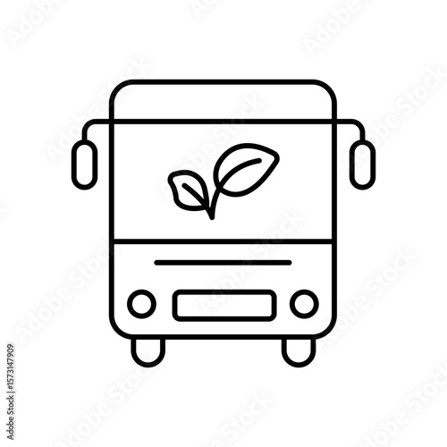 Green Public Transport Eco Commute Line Icon
