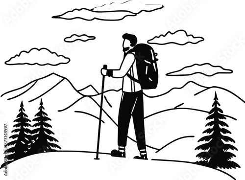 vector illustration of a couple in winter