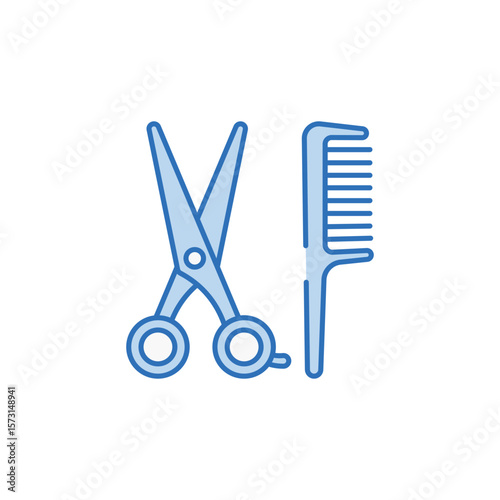 Salon Tools icon design with white background stock illustration