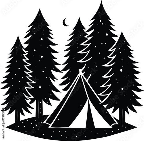 set of christmas trees