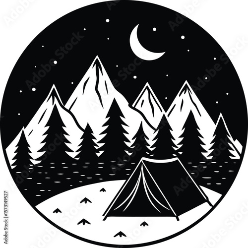 winter landscape with trees and mountains