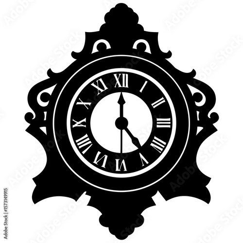 Clock silhouette vector