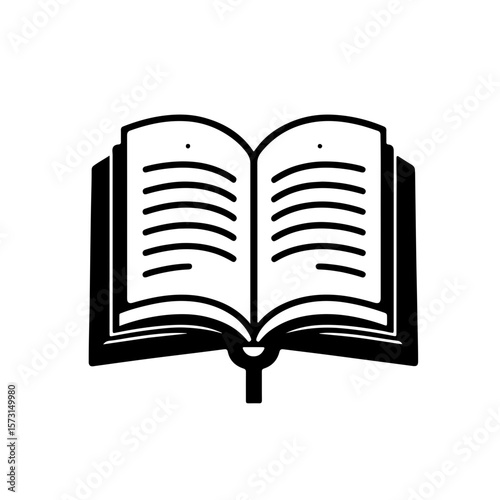 Open Book with Lines
