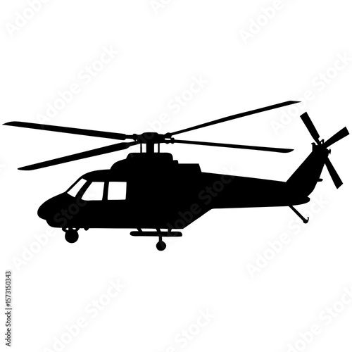 Helicopter vector silhouette 