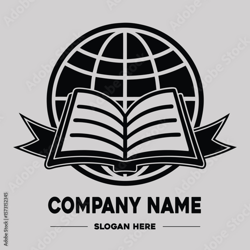 Global Education Book Vector Logo Design