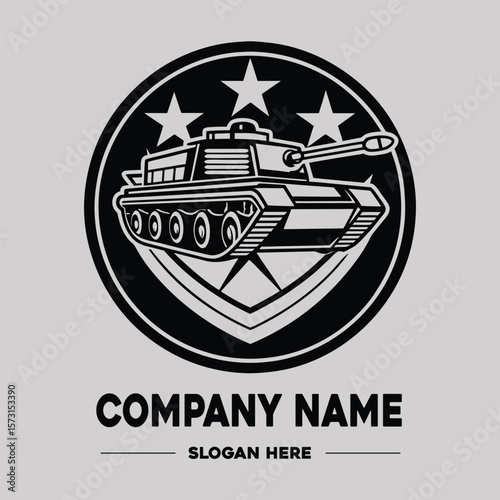Military Tank Vector Logo Design