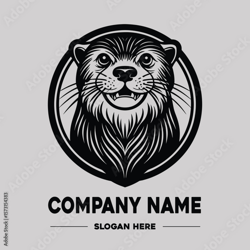 Otter Wildlife Vector Logo Design