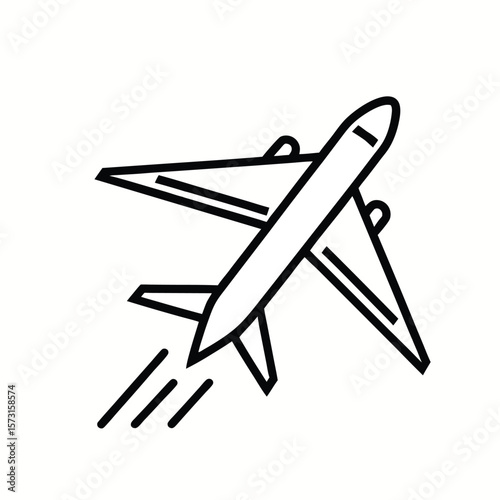 airplane takeoff icon – flight departure and aviation vector symbol