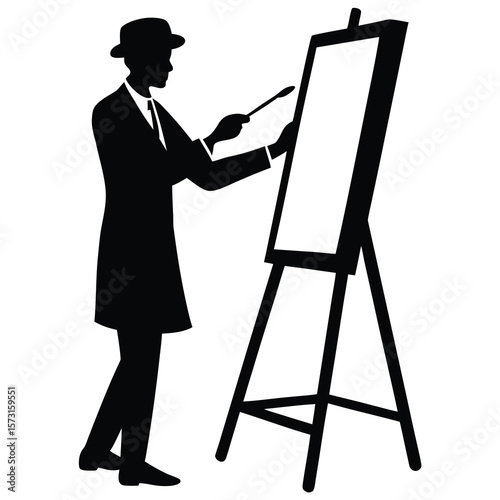 artist easel with a palette