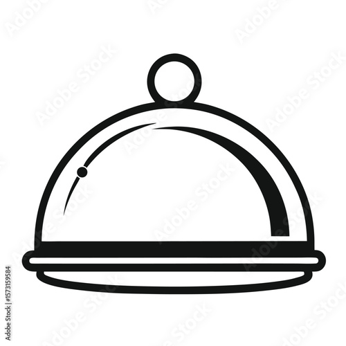 cloche icon, vector symbol for food service, restaurant presentation, and culinary hospitality