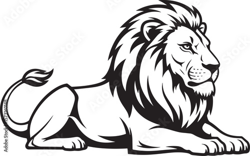 Lion Animal black silhouette vector